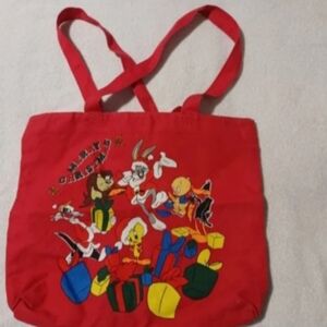 Vintage Looney tunes red Merry Christmas tote bag